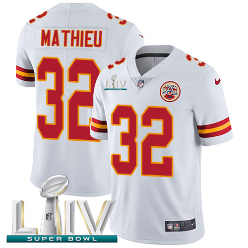 Kansas City Chiefs Nike #32 Tyrann Mathieu White Super Bowl LIV 2020 Youth Stitched NFL Vapor Untouchable Limited Jersey